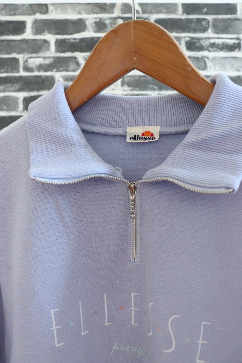 shoes trendy Vintage Ellesse Sweater 90s Era Pull over Lavender Embroidery Warming up outwearsport wearfashion Ladies legging High Top