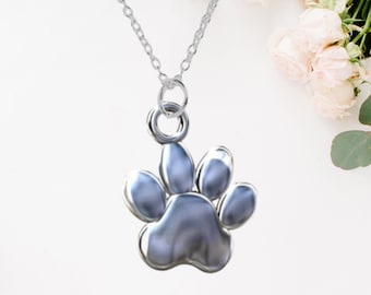 Paw Print Necklace - Etsy