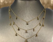 Gold Necklaces for Women, Delicate Gemstone Necklace, Birthstone Necklace, Minimalist Layering Necklace, Dainty Gem Necklace, Droplet Choker
