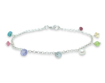 Dainty Family Birthstone Bracelet For Mom, Mothers Day Gifts, Family Birthstones Personalized Gifts, Bespoke Jewellery Childs Birthstones