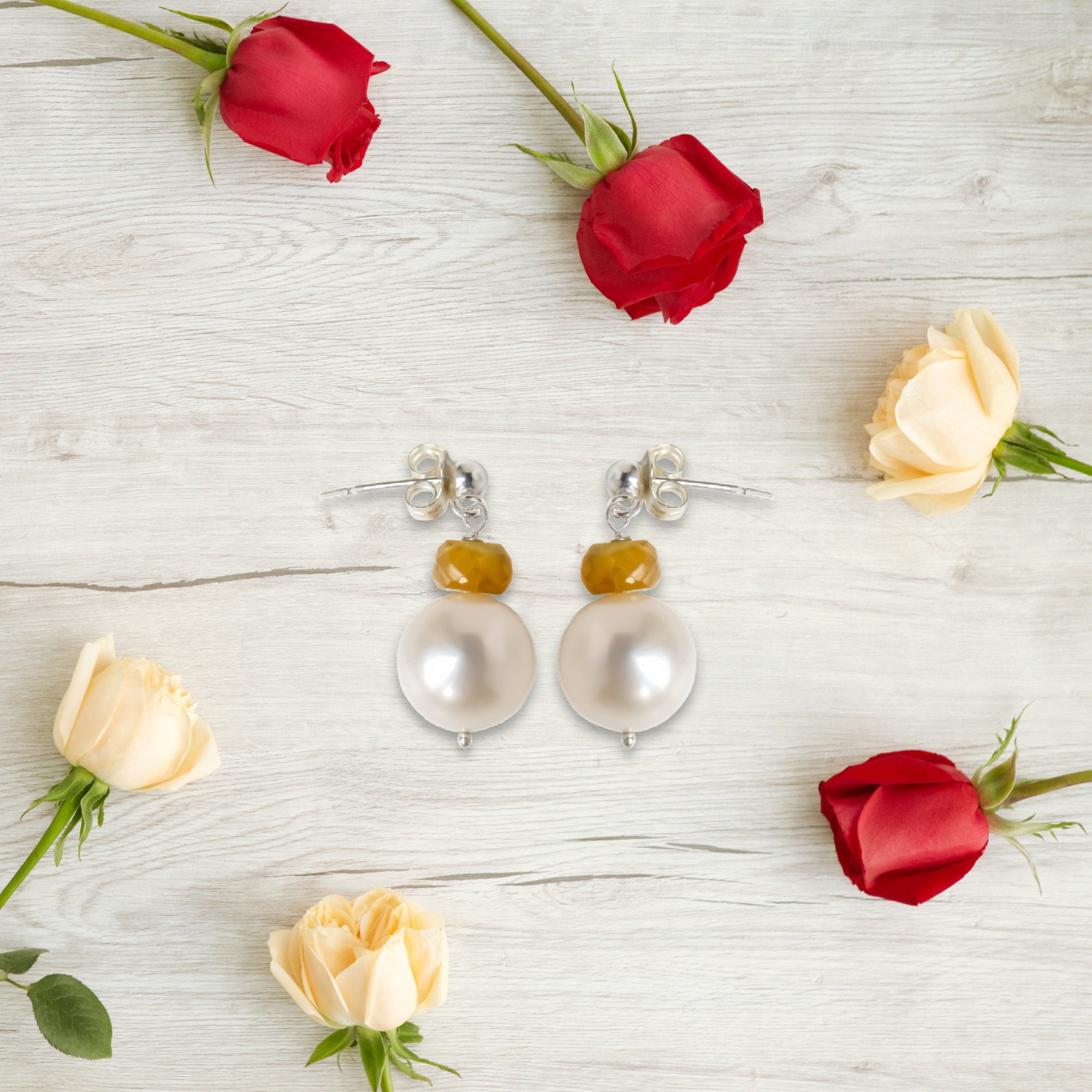 Pearl Studs on Silver | Daily Wear Earrings for Women & Girls SER 065