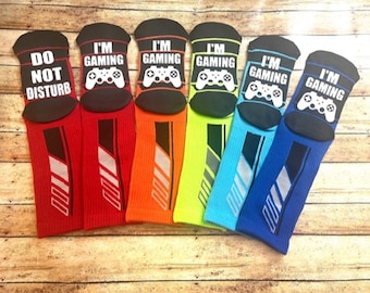 Boys Video Game Socks, Kids Easter stuffer, Do Not Disturb I'm Gaming, Gift for Video Game Lover, Gift for Gamer, Gaming Controller Socks