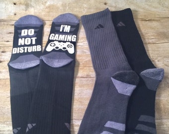 Video Game Socks, Do Not Disturb I'm Gaming, Gift for Teen, Gift for Video Game Lover, Gift for Gamer, Gaming Controller Socks