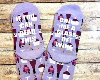 Bring Me Wine Socks - Novelty Socks Gift for Women