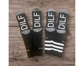 Personalized Socks, DILF Socks, Baby Daddy Socks, 1st Father's Day Gift, New Dad Gift, DAD Birthday Gift, Fathers Day Gift for Dad,