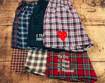 PERSONALIZED Boxers, Cotton Anniversary Gift, Gift for Dad, Anniversary Gift for Boyfriend, 2nd Anniversary Gift, Husband Anniversary Gift