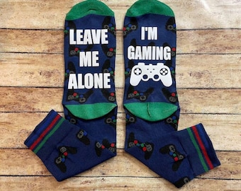 Hilarious Gamer Socks: Leave Me Alone I'm Gaming - Novelty Gift for Video Game Enthusiasts
