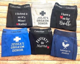 PERSONALIZED Boxers, Gift for Boyfriend, Anniversary Gift for boyfriend, 2nd Anniversary Gift, Cotton Anniversary Gift, CKS