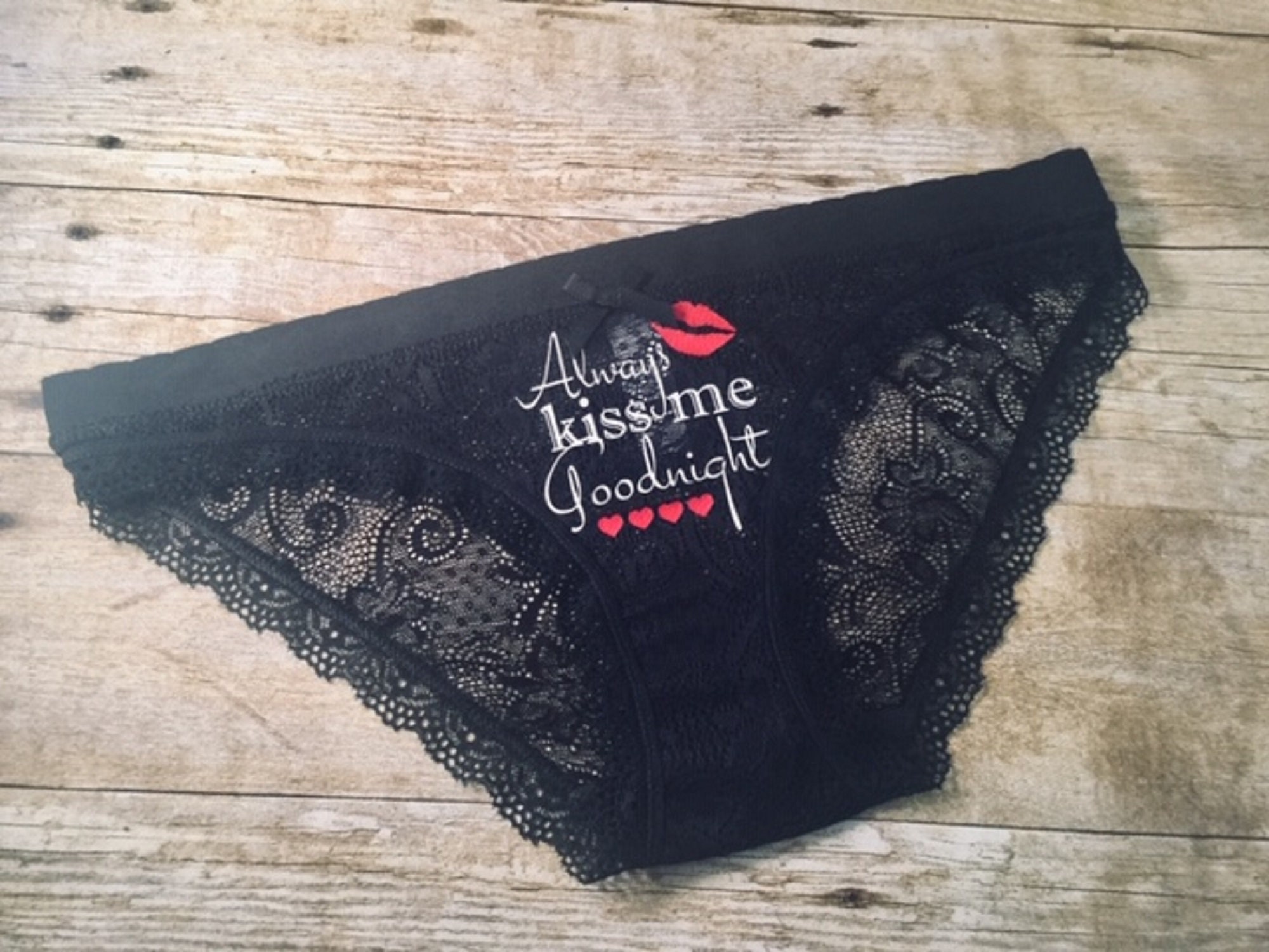 Ladies Personalized Underwear, Couples Gift, Lace Anniversary Gift