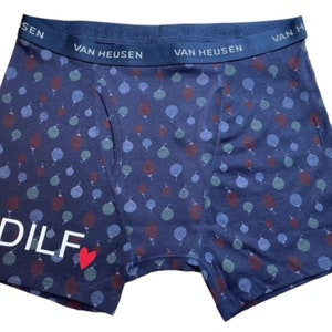 Personalized Christmas Gift for him, Christmas DILF Boxer Briefs, Personalized Christmas Gift for Dad, New Dad Christmas Gift, Funny, VS