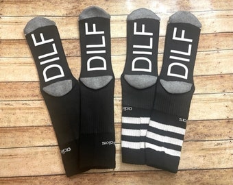 Personalized Socks, DILF Socks, Baby Daddy Socks, 1st Father's Day Gift, New Dad Gift, DAD Birthday Gift, Fathers Day Gift for Dad,
