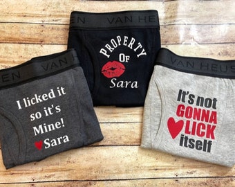 Personalized Boxers, Anniversary Gift for Boyfriend, Personalized gift for him, 2nd Anniversary, Cotton Anniversary, DILF, Husband, VH