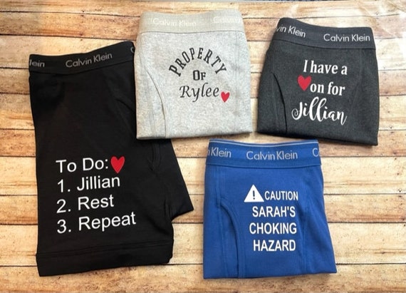 Personalized Boxers, Gifts for Boyfriend, Anniversary Gifts for Men, 2nd  Anniversary Gift, Second Anniversary, Cotton Anniversary Gift, CKC 