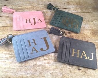 Monogram Keychain Wallet, Cardholder Keychain, Personalized Mothers Day Gift, Personalized Keychain Wallet, Graduation Gift, Card Case