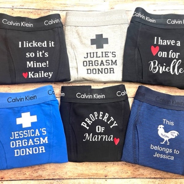 PERSONALIZED Boxers, Gift for Boyfriend, Anniversary Gift for boyfriend, 2nd Anniversary Gift, Cotton Anniversary Gift, CK