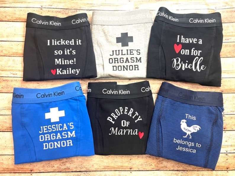 PERSONALIZED Boxers, Gift for Boyfriend, Anniversary Gift for boyfriend, 2nd Anniversary Gift, Cotton Anniversary Gift, CK