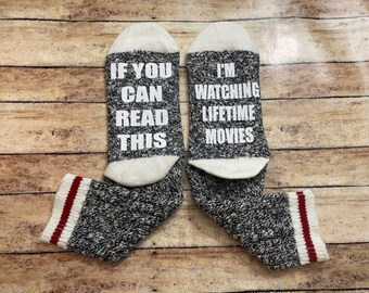 Lifetime Movie Socks - Funny Women's Gift, Cozy Socks, Personalized Mothers Day gift, Gift for mom