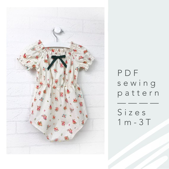 Romper pattern PDF Baby bodysuit sewing pattern Girls onesie Etsy