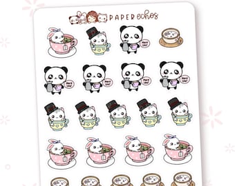A Cup of Tea / Tea Time / Tea Drinker Deco Character Planner Stickers / R150