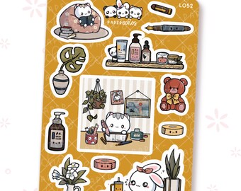 Finding Peace / Relax / Me Time / Fitness Character Deco Planner Stickers / L052