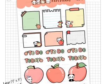 Apple / Fruit / To Do Journaling Character Functional Planner Stickers / L012