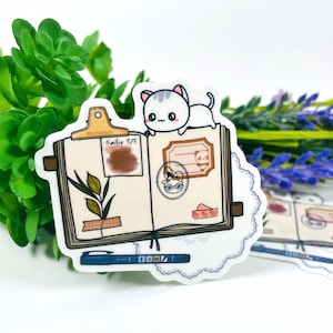 Hobonichi Planner Spread / Tema Vintage Stationary / Planner aperto / Personaggio carino Kawaii / Adesivo fustellato in vinile / DC111