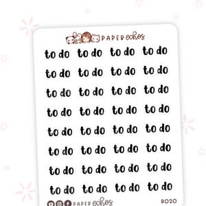 Pegatinas para encabezados de tareas pendientes / Pegatinas con texto en inglés "To Do" / Pegatinas con palabras / Pegatinas kawaii con letras a mano / Pegatinas lindas para planificador / R020