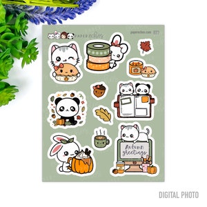 Herbst / Herbst / Liebe Herbst / Herbstzeit / Herbst Getränke / Herbstplanung / Kawaii / Süßer Charakter Deko Planer Aufkleber / 072