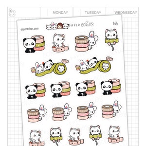 Liebe Washi Tape / Washi Tape / Planer Zeit / Dekorative Washi Tape Aufkleber / Kawaii / Niedlicher Charakter Planner Aufkleber / 144