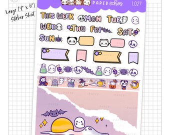 Halloween / Wizard / Pumpkin / Trick or Treat/ Character Journaling Functional Planner Stickers / L027