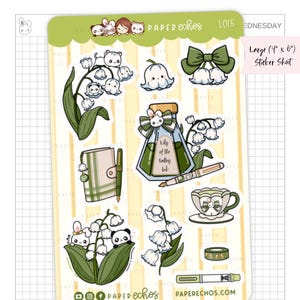 Maiglöckchen / Briefpapier / Floral Sticker / Füllfederhalter & Tinte / Planing Time / Kawaii / Deko Planner Sticker / L015