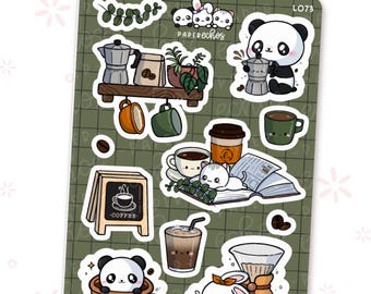 The Coffee Break / Expresso Time / Coffee Shop Character Deco Planner Stickers / L073
