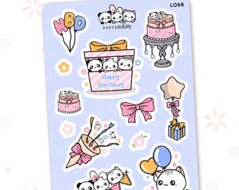 Happy Birthday Vol.1 / Celebration / Special Day / Character Deco Planner Stickers / L068