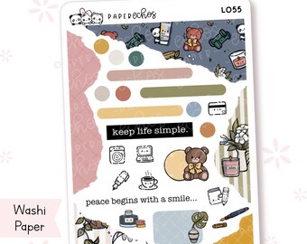 Finding Peace / Me Time / Relax / Journaling /Character Planner Stickers / Washi Paper / L055