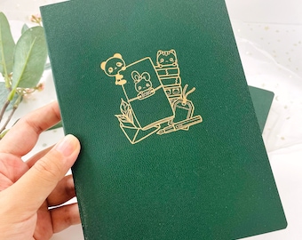Tomoe River Paper Echo B6 Notebook - 4 mm Grid Pages / Dark Green Colours with Gold Foil TRP Notebook