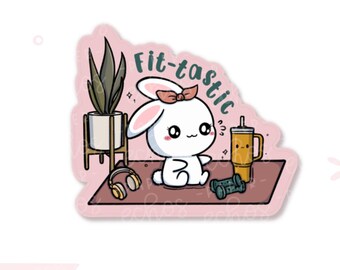 Fitness / Yoga / Workout / Finding Peace Characters Waterproof Matte Vinyl Die Cut Sticker/ D140