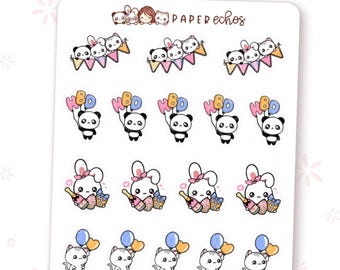 Happy Birthday / Celebrate / Special Event / Character Planner Stickers / R142