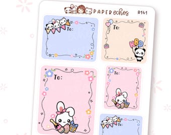 Birthday Gift Notes/ Gift Tags Sticker / Happy Birhthday Character Functional Planner Stickers / R144