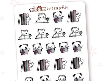 Read Books/ Reading Time / Bookworm Deco Character Planner Stickers / R163