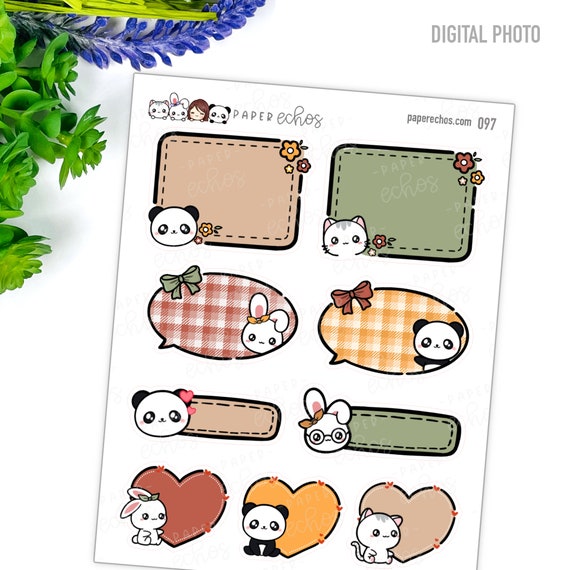 Cute Sticker sheets for Planner, Journal - Customer Label Ideas