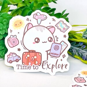 探検の時間 / 旅行と休暇 / 夏休み / キャラクターかわいい / 防水ビニールダイカットステッカー / DC030