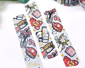 Finding Peace Vertical / Me time / Self Care 18mm Wide / Champagne Gold  Foiled Washi Tape / WA008