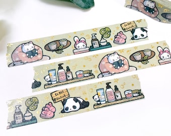 Finding Peace / SPA Time / Me Time 15mm Wide / Champagne Gold  Foiled Washi Tape / WA001
