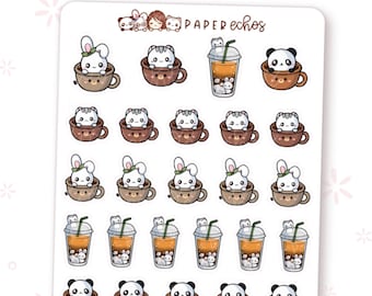 A Cup of Coffee / Coffee Break / Deco Character Planner Stickers / R145
