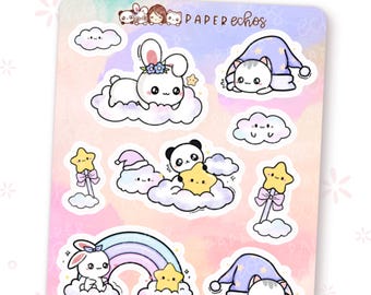 Dreamy / Galaxy  / Cloud Star Night Time Decorative Planner Stickers / R165