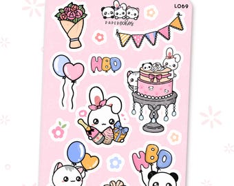 Happy Birthday Vol .2 / Celebration / Special Day / Character Deco Planner Stickers / L068
