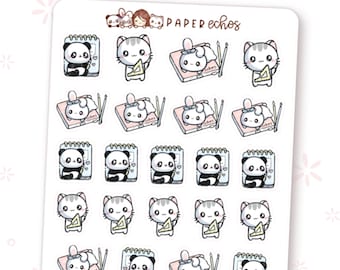 Stationaries / Notebook / Writing Stationery Lover Deco Character Planner Stickers / R159