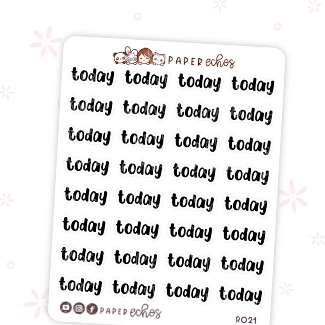 Today Header Sticker / Journaling Header Script Sticker / Words Sticker ...