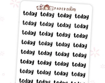 Today Header Sticker / Journaling Header Script Sticker / Words Sticker / Hand Letter Kawaii / Cute Planner Stickers / R021