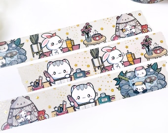Finding Peace / Journaling Planning / Me Time 15mm Wide / Champagne Gold  Foiled Washi Tape / WA011